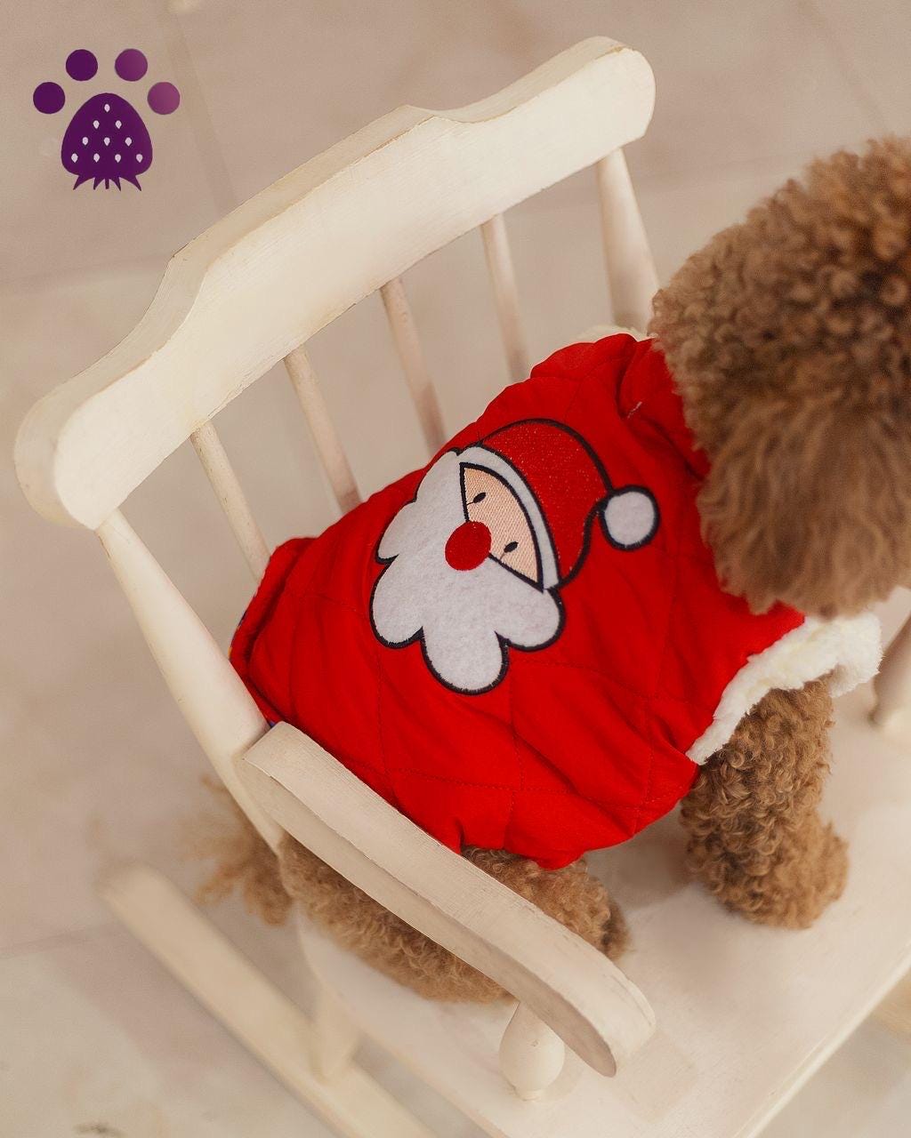 Reversible Santa-Snowman Dog Puffer Jacket