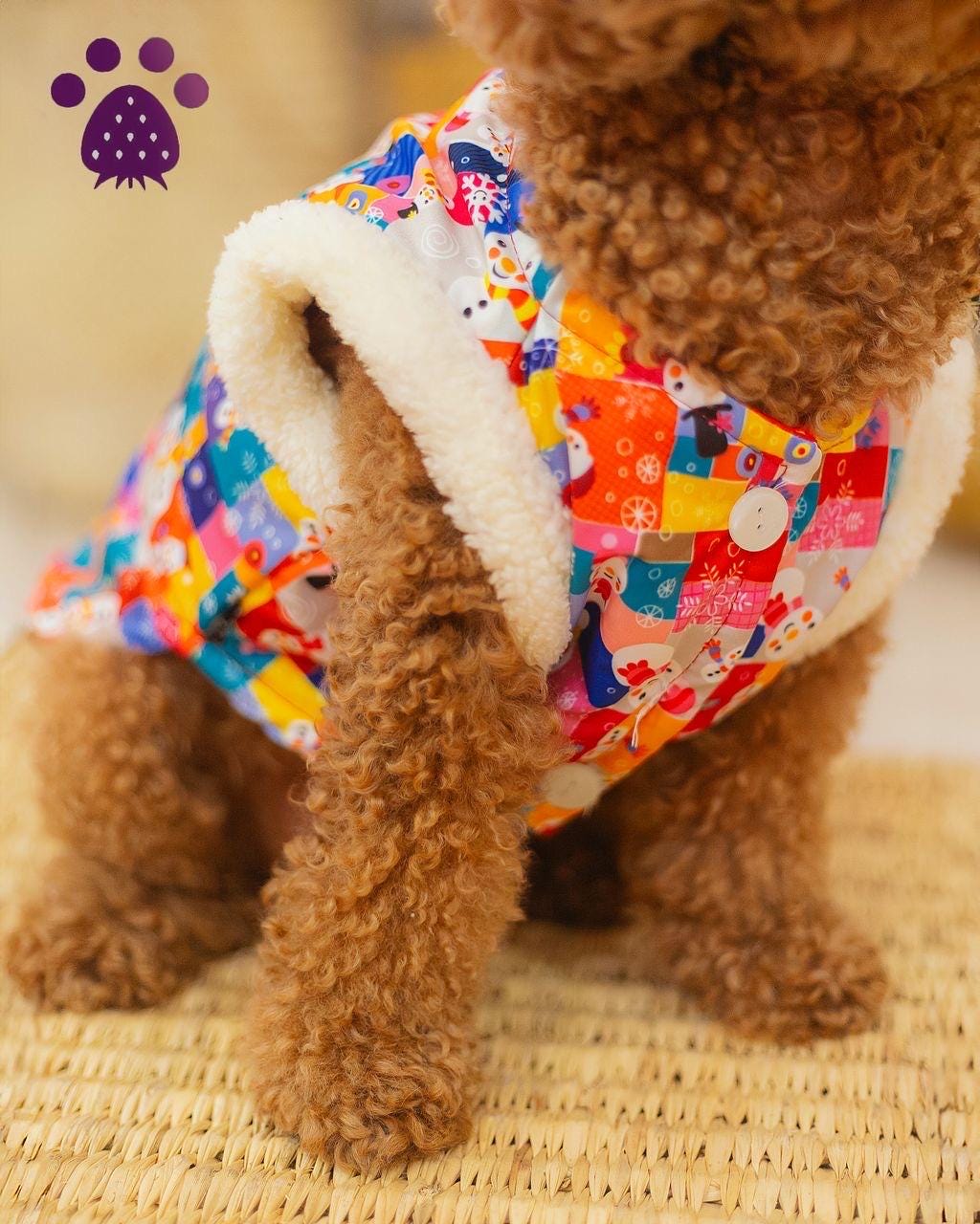 Reversible Santa-Snowman Dog Puffer Jacket