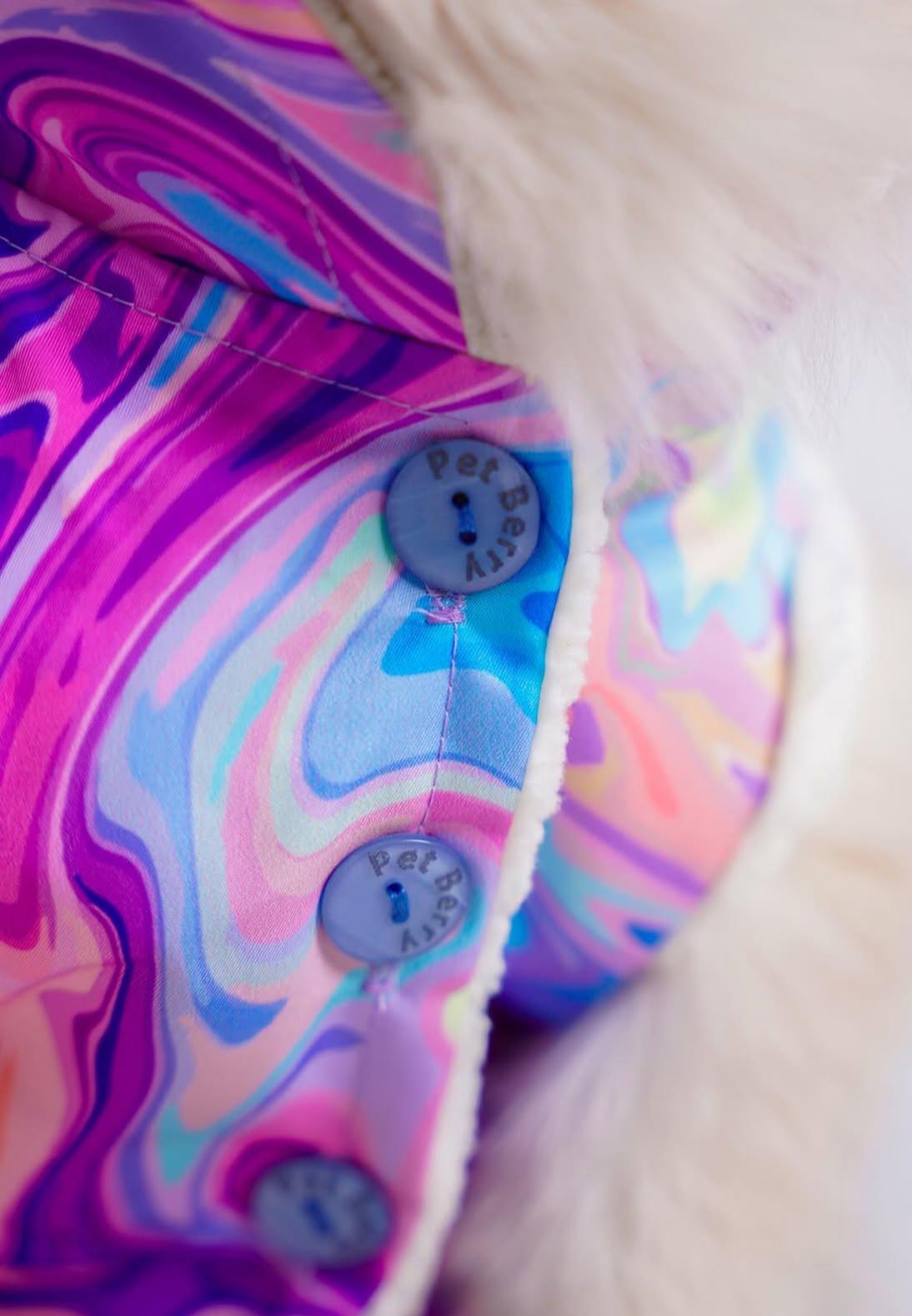 Stylish Pink & Purple Marble Puffer for Dogs