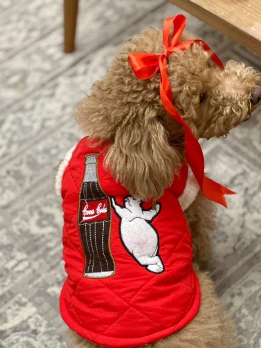 Reversible Coca Cola Dog Puffer Jacket