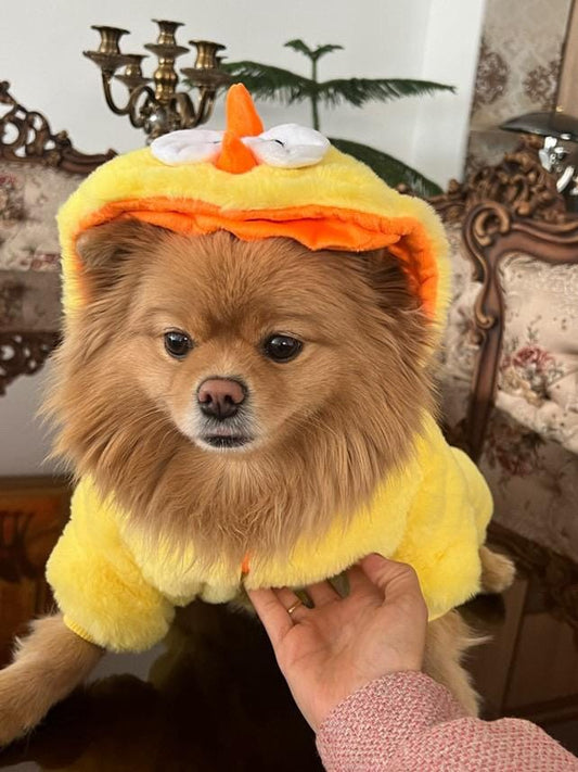 Adorable Ultra-Soft Yellow Chicken Hoodie for Dogs