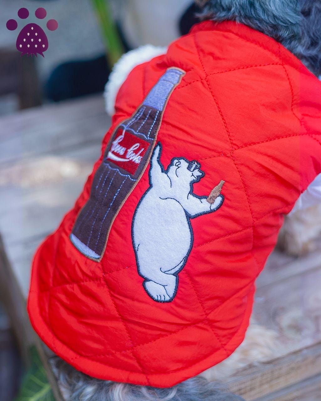 Reversible Coca Cola Dog Puffer Jacket