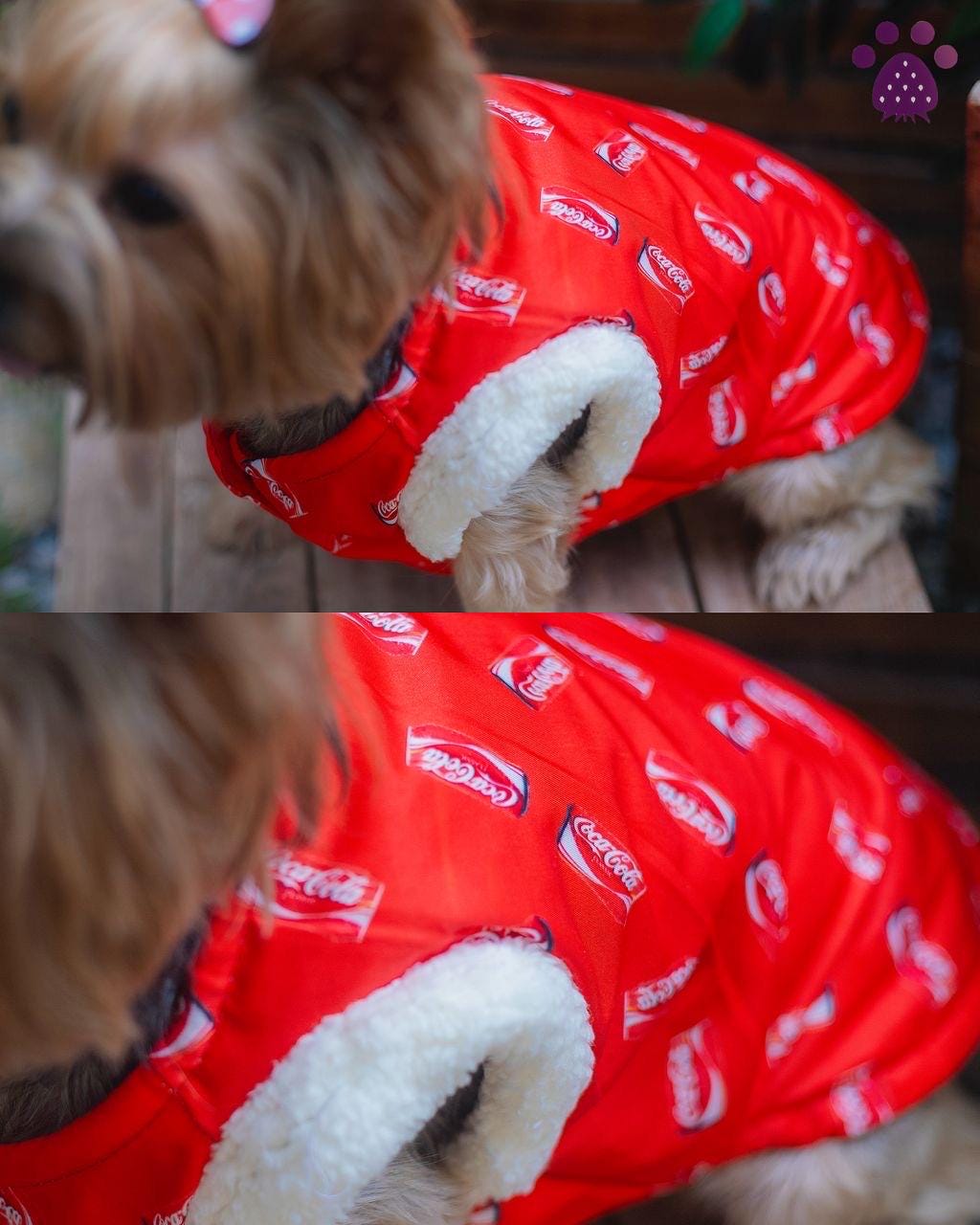 Reversible Coca Cola Dog Puffer Jacket